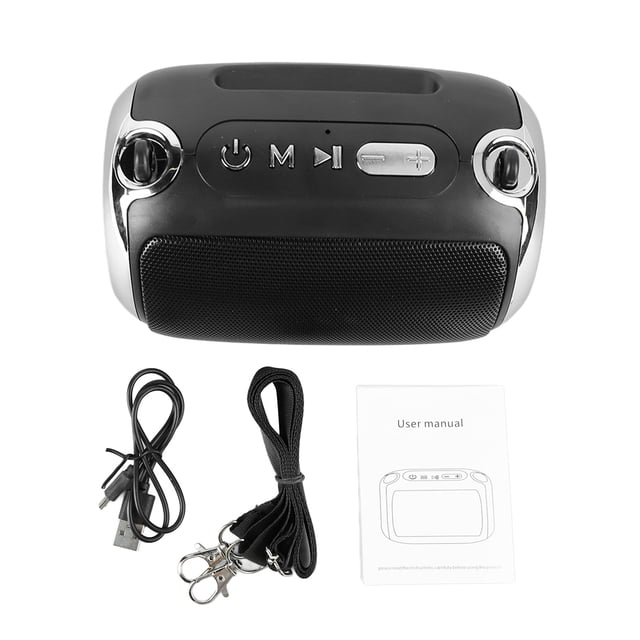 Altavoz portátil inalámbrico con correa compatible con tarjeta de memoria, disco U, altavoz portátil recargable con Bluetooth de alta fidelidad