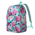 thumbnail image 2 of Flowers Print Commuter Backpack for School College Teens Adults, Large Capacity Bookbag with Laptop Sleeve, Durable Everyday Travel Backpack, Sunflower Floral Design Unisex Gift Idea for Work, 2 of 5