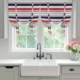 thumbnail image 5 of Tie Up Curtains for Windows Red Stripes Valance Adjustable Balloon Curtain Grey Navy BlueClassic Striped Tie Up Shades for Kitchen Living Room Bedroom Privacy Curtain Drape 34x45 Inch, 5 of 9