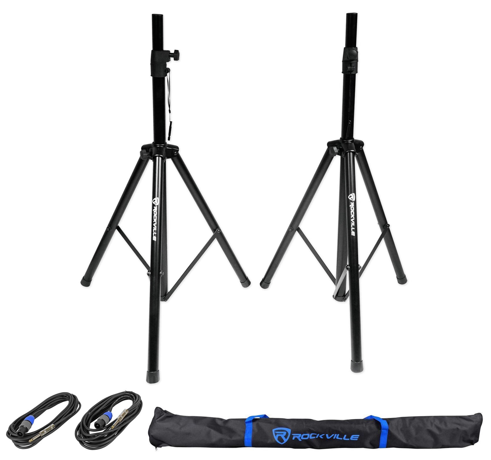 (2) JBL Pro JRX215 15" 2000w PA/DJ Speakers+Powered 8-Channel Mixer w/USB+Stands