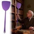 thumbnail image 2 of Fly Swatters, Plastic Flyswatter Manual Heavy Duty Fly Swatter with Long Flexible Handle Hollow Out Wasp Swatter for Home Indoor Outdoor Kitchen, Purple, 17.5 Inch, 2 of 5