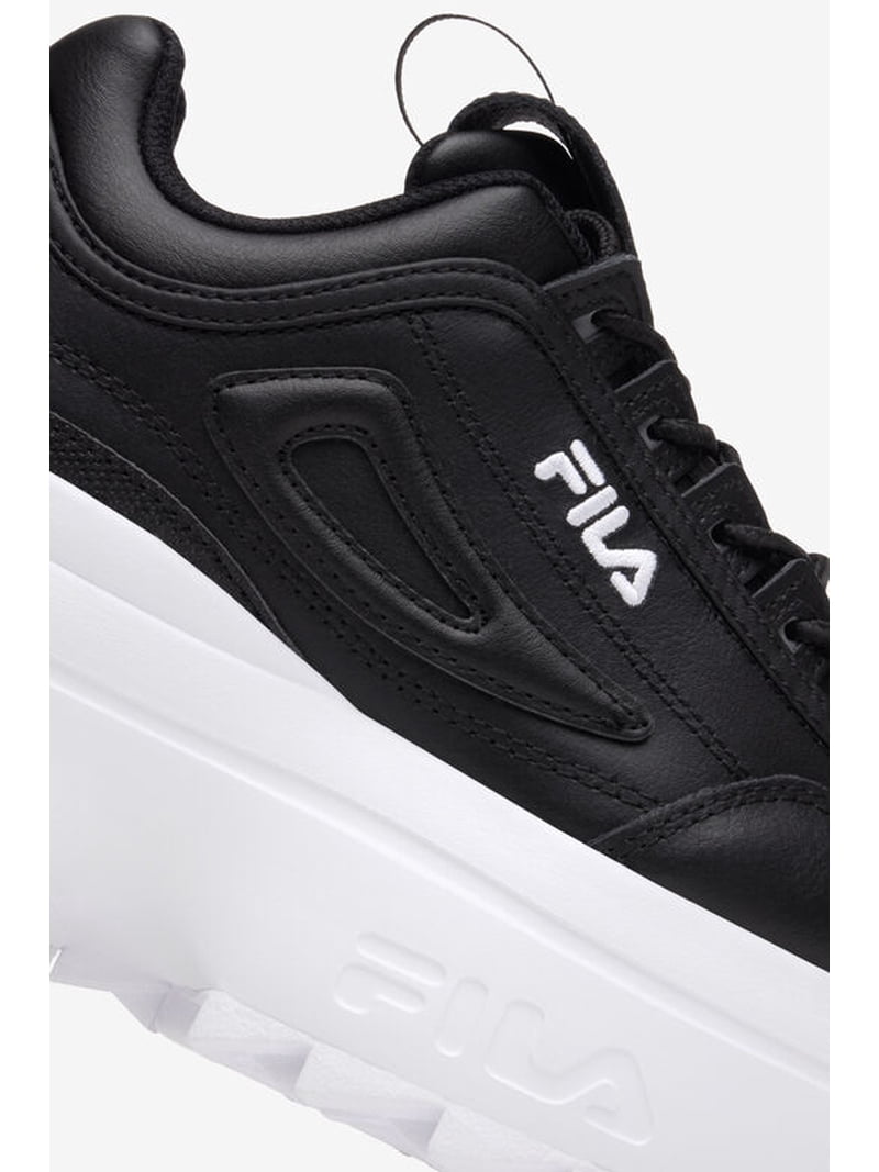 Fila Women's Disruptor II Wedge Sneaker, Black/White/White, Size 8
