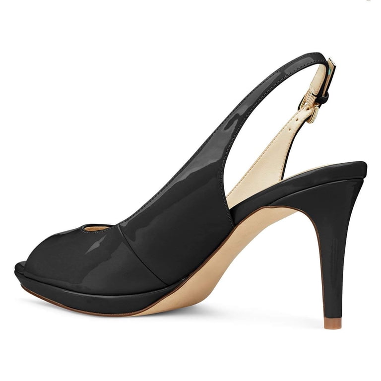 YDN Women Fashion High Heels Pumps Peep Toe Platform Block