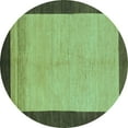 thumbnail image 1 of Ahgly Company Indoor Round Abstract Turquoise Blue Modern Area Rugs, 4' Round, 1 of 4