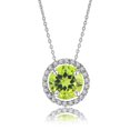 thumbnail image 1 of Collar con colgante de Halo de Peridoto JeenMata 1,25 quilates en baño de oro blanco para adultos y mujeres, 1 of 5