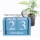 thumbnail image 3 of Calendario de escritorio de madera Ecomeon Calendario perpetuo vintage DIY azul, 3 of 6