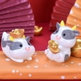 thumbnail image 4 of CNKOO Micro Landscape Desktop Small Ornaments Fortune Cows Model Toy Car Decor Gift, 4 of 10