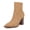 camel, variant on Women  Pointed-Toe Ankle Boots with Chunky Heel and Side Zipper