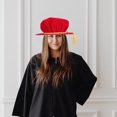 Graduating Promotion Hat Topbathy Red Velour Adult Doctoral Graduation Ceremony Hat Perfect for ...
