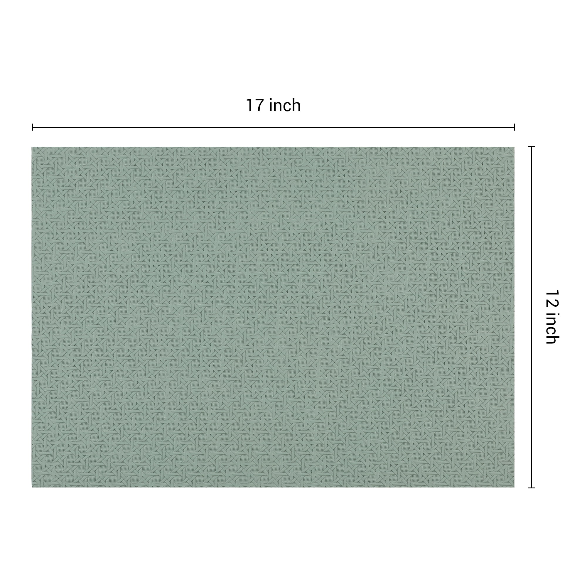 Unique Bargains Set of 6 Woven Placemats for Dining Green 17*12in