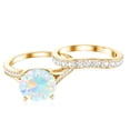 thumbnail image 4 of Rosec Jewels Solitaire Ethiopian Opal Ring Set with Moissanite for Women (AAA Grade), 18K Yellow Gold, US 6.00, 4 of 9