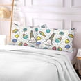 thumbnail image 7 of Coolnut Cartoon Dessert Graffiti Plush Pillowcase, Luxury Soft King Pillow Case for Hair and Skin, Standard Size Pillow Covers with Zipper Closure, 20x40in Home Decor Gifts, 7 of 7
