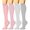 Pink White Gray, variant on 4 Pairs Copper Compression Socks for Women & Men Circulation 15-20 mmhg - Better Blood Flow, Swelling, Best Support for Medical, Running, Nursing