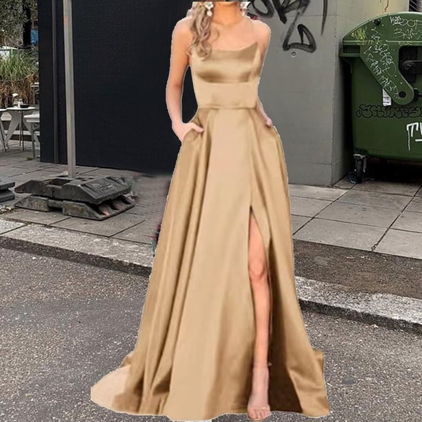 Vestido de dama de honor de color sólido, vestido largo, adelgazante, sin hombros, vestido de noche de dama de honor de moda para novia