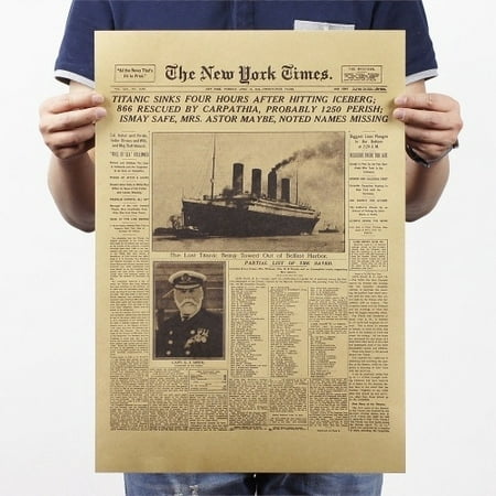 Newspaper Historic Moment Titanic Kraft Paper Poster Wall Art Home Room Decor Supplies Canada - Titanic Home Decor