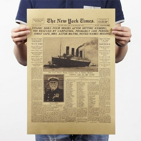 Newspaper Historic Moment Titanic Kraft Paper Poster Wall Art Home Room Decor Supplies Canada - Titanic Home Decor Newspaper Historic Moment Titanic Kraft Paper Poster Wall Art Home Room Decor Supplies Canada - Titanic Home Decor