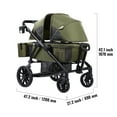 thumbnail image 3 of KFFKFF Off-Road Wagon-Stroller Hybrid, Dual-Seating, Easily Foldable for Travel, Comes with Shade Cover, Storage for Essentials, Beverage & Snack Tray, 55lbs Capacity per Seat, in Olive Green, 3 of 9
