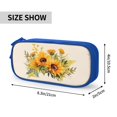 thumbnail image 4 of TEQUAN Large Capacity Pencil Case, Vintage Watercolor Sunflowers Pattern Pencil Pouch 2 Compartments Pencil Bag (Blue), 4 of 7