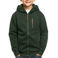 thumbnail image 4 of Mercatoo Teen Boys Zip up Ho𝐨dies Plain Thick Cargo Ho𝐨die Sweatshirts Youth Kids Fle𝐞ce Warm Jacket Outwear with Pockets, 4 of 6