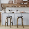 thumbnail image 2 of S-HOME Swivel Bar Stools Set Of 2,  Fabric Upholstered 30 Inch Height, Ideal For Restaurants And Home Use，Gray, 2 of 8