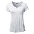 thumbnail image 1 of Women's Basic Short Sleeve V-Neck Pocket Top, 1 of 1