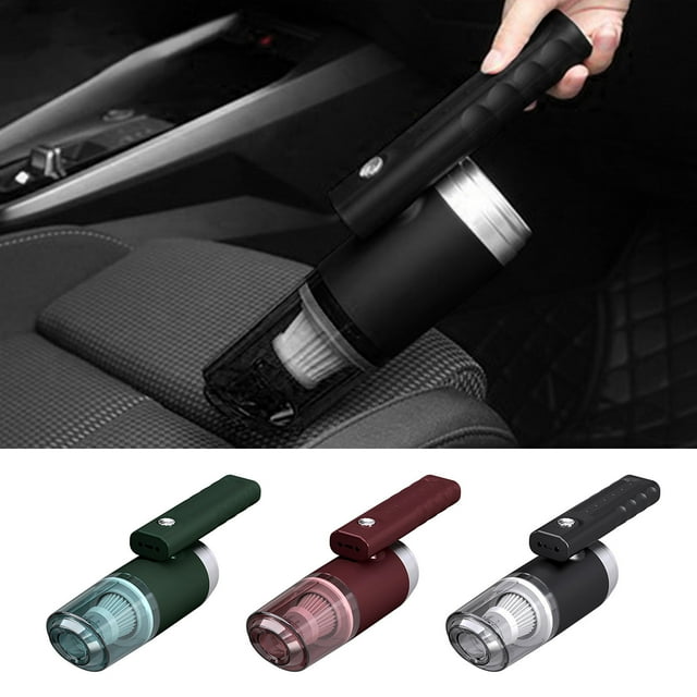 Aspiradora portátil para coche recargable inalámbrica - 14KPA portátil de alta potencia para hogar y auto, 30-45 minutos de duración, 7 accesorios, negro/vino/verde