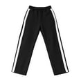 thumbnail image 2 of FASHOFT Mens Baggy Wide Leg Sweatpants Y2K Striped Side Drawstring Waist Barrel Track Casual Sweat Pants with Pockets Black L, 2 of 4