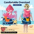 thumbnail image 4 of Mermaid Navy Hooded Towel Wrap for Kids - Soft Microfiber, Quick Dry, Lightweight, Ideal for Toddler Bath, Pool, Swim Cover-Up, Ages 1-6, 4 of 4