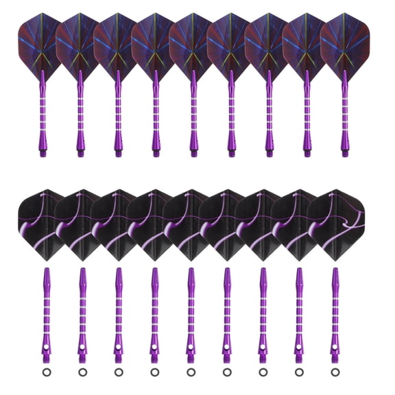 ifundom 18Sets Dart Shafts Flights and O-Rings Kit Aluminum Alloy Material for Competitive Playing