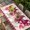 Peach Pink, variant on Light Pink Valentines Day Table Cloths for 4 Foot Rectangle Tables, Love Hearts Romantic Farmhouse Patio Waterproof Elastic Fitted Tablecloths, Washable Rectangular Table Cover for Camping