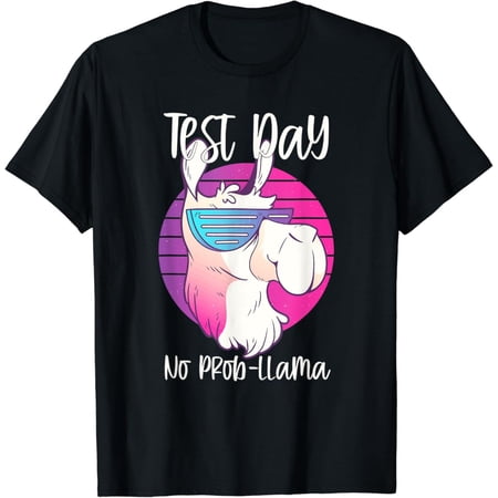 Gildan Teaching Test Day No Prob-llama Llama Teacher Testing Day T-Shirt Gift for Men Women Unisex Tee