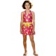 thumbnail image 1 of Trajes de baño para mujer, trajes de baño para mujer y niños, verano, estampado floral hawaiano, tirantes al cuello, traje de baño unido, falda de baño para niños, top de poliéster, 1 of 5