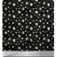 thumbnail image 1 of Soimoi Black Cotton Duck Fabric Leaves & Rose Floral Print Fabric by the Yard 58 Inch Wide, 1 of 3
