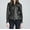 Beige, variant on Womens Lambskin Black Leather Motorcycle Jacket With Zipper | Stand Up Collar | Zip On Sleeves | ST03