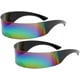 thumbnail image 1 of 2 piezas Gafas futuristas Gafas de graduación Future Soldier Space Alien Robot Gafas de sol Plata metalizada para fiesta Disfraz festivo de cosplay (color), 1 of 3