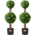 thumbnail image 1 of VEVOR 2 Pack 3' Artificial Boxwood Topiary Tree Faux Plant UV Decor In/Outdoor, 1 of 9