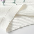 thumbnail image 7 of ZHOGXU Big Girls Sweater Long Sleeve Round Neck Embroidered Floral Knit Soft Comfortable Top For Casual Daily Wear White 6-9 Months, 7 of 7