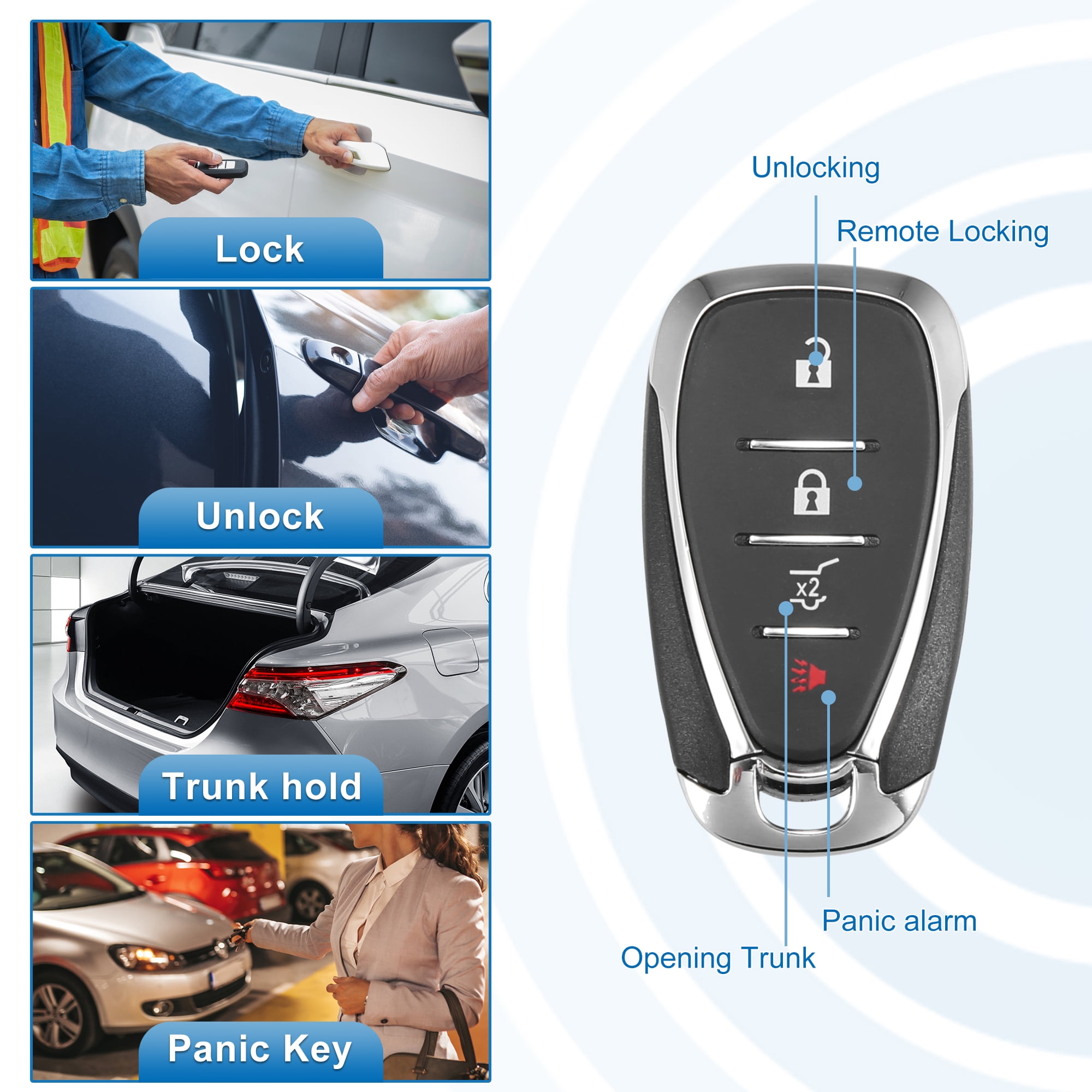 4 Button SUV Keyless Entry Remote Control Replacement Key Fob HYQ4AA for Chevrolet Equinox 2018-2021 315MHz 46 Chip