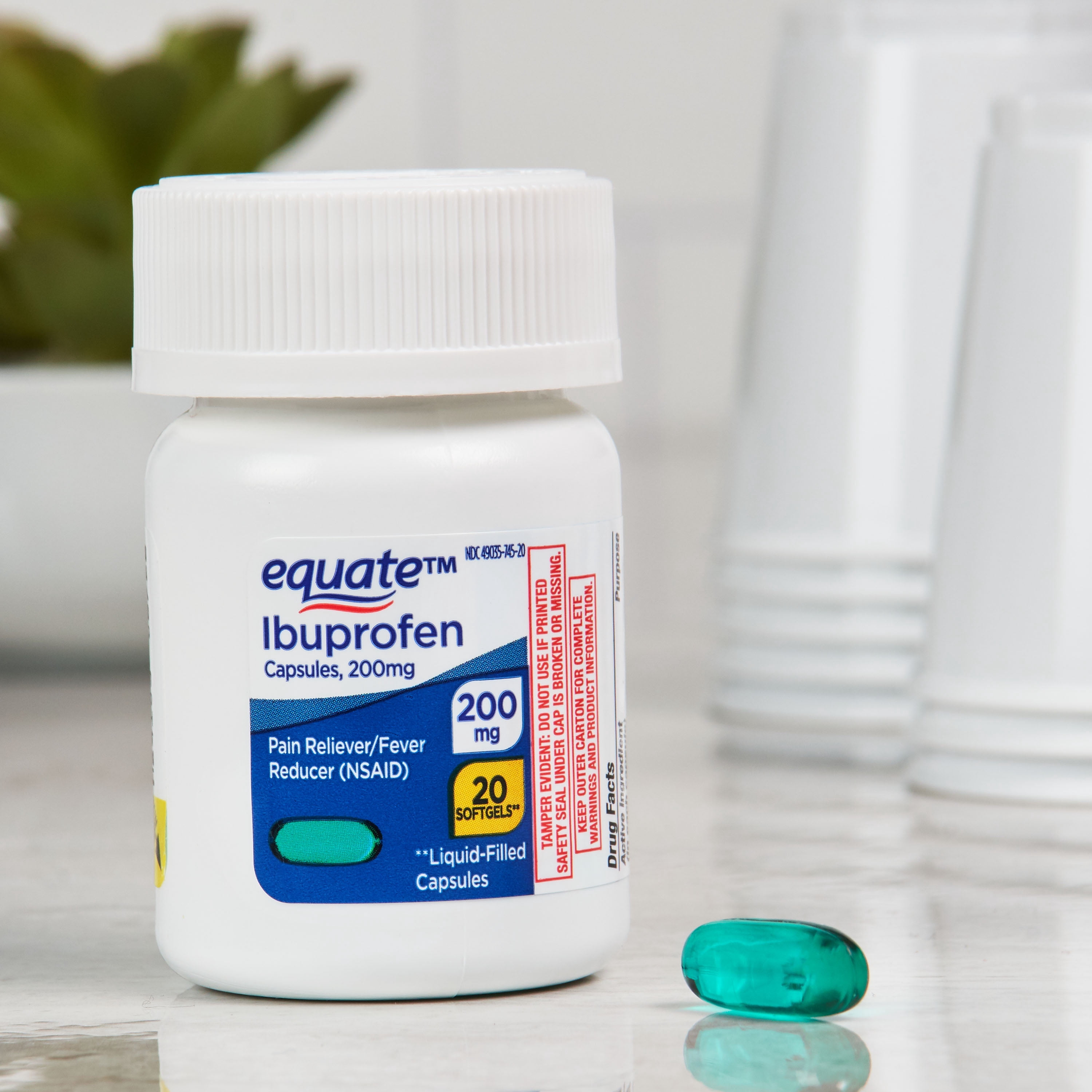 Equate Ibuprofen Softgels, 200 mg, 20 Count