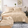 thumbnail image 2 of Bed in a Bag Comforter Set Double Size Pre-Washed – Brushed Microfiber Full Size with Comforter, Flat Sheet, Fitted Sheet, 2 Pillowcases & 2 Shams – Brushed Bed Set - Beige, 2 of 14
