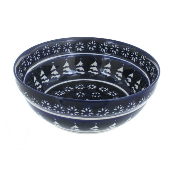 Blue Rose Polish Pottery Winter Nights Cereal/Soup Bowl