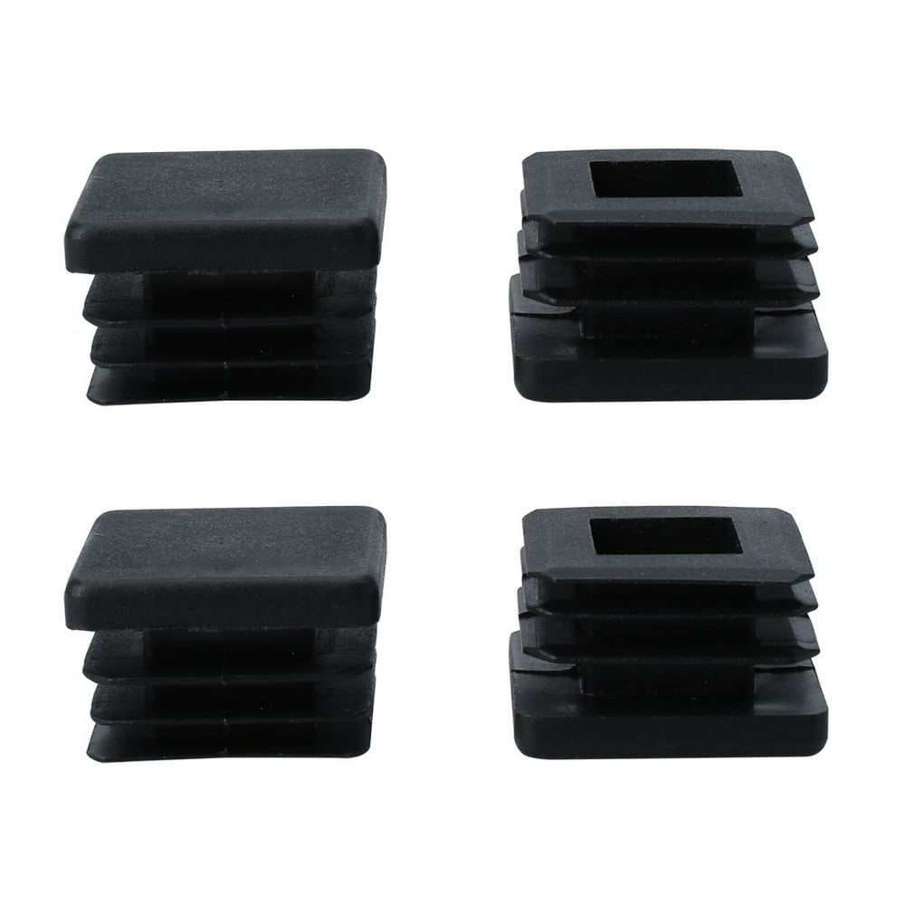 25x 25mm Plastic Square Tube Inserts Ribbed Pipe Tubing End Cover Caps