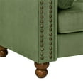 thumbnail image 5 of Accent Chair, Modern Velvet Button Tufted Upholstered Armchair with Rolled Arms and Nailhead Trim Accent Sofa with Padded Cushion & 2 Pillows, Comfy Single Sofa Chair for Living Room, Green, 5 of 5