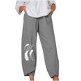 thumbnail image 1 of Birdeem Womens Loose Print Solid Color Pocket Loose Pants, 1 of 4