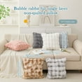 thumbnail image 5 of Eurhowing 2-Pack Bubble Faux Furry Throw Pillow Covers, 18x18 Inch Plush Shaggy Cushion Covers, Soft Fuzzy Fluffy Decorative Pillowcases for Couch Bed, Light Gray, 5 of 8