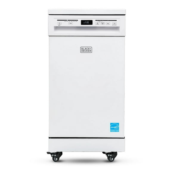 BLACK+DECKER Portable Dishwasher, 18 inches Wide, 8 Place Setting, White