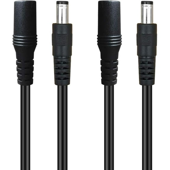 2-Pack 10FT DC Power Extension Cable,5.5mm x 2.1mm Extension Cord,12v Extension Cord for Security Camera CCTV IP,Router,LED Strip,5V 9V 24V 12 Volt Male to Female Plug Supply Adapter Power Cord