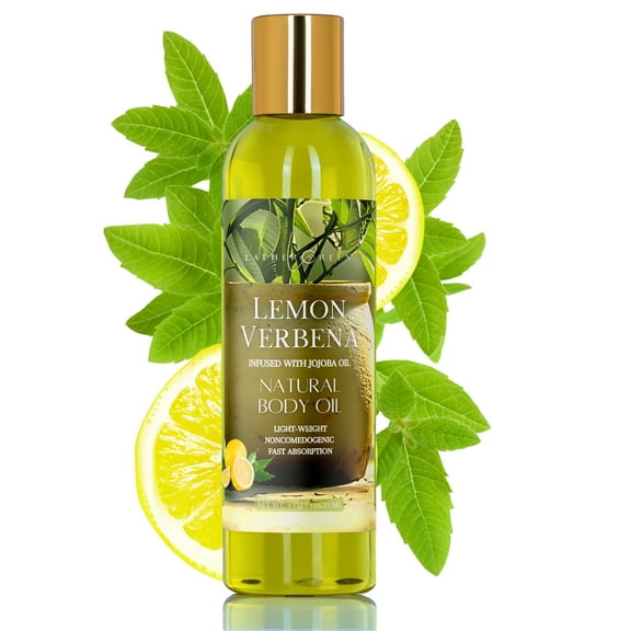 Lemon Verbena Natural Body Oil, 4 oz by LatherGreen