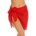 thumbnail image 3 of Women Short Sarongs Beach Wrap Sheer Bikini Wraps Chiffon Cover Ups for Swimwear, 3 of 6