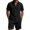 Black, variant on Men's 2 Piece Outfits Corduroy Casual Short Sleeve Shirt Shorts Sets Summer Fashion Tracksuits with Pockets Size 3XL White